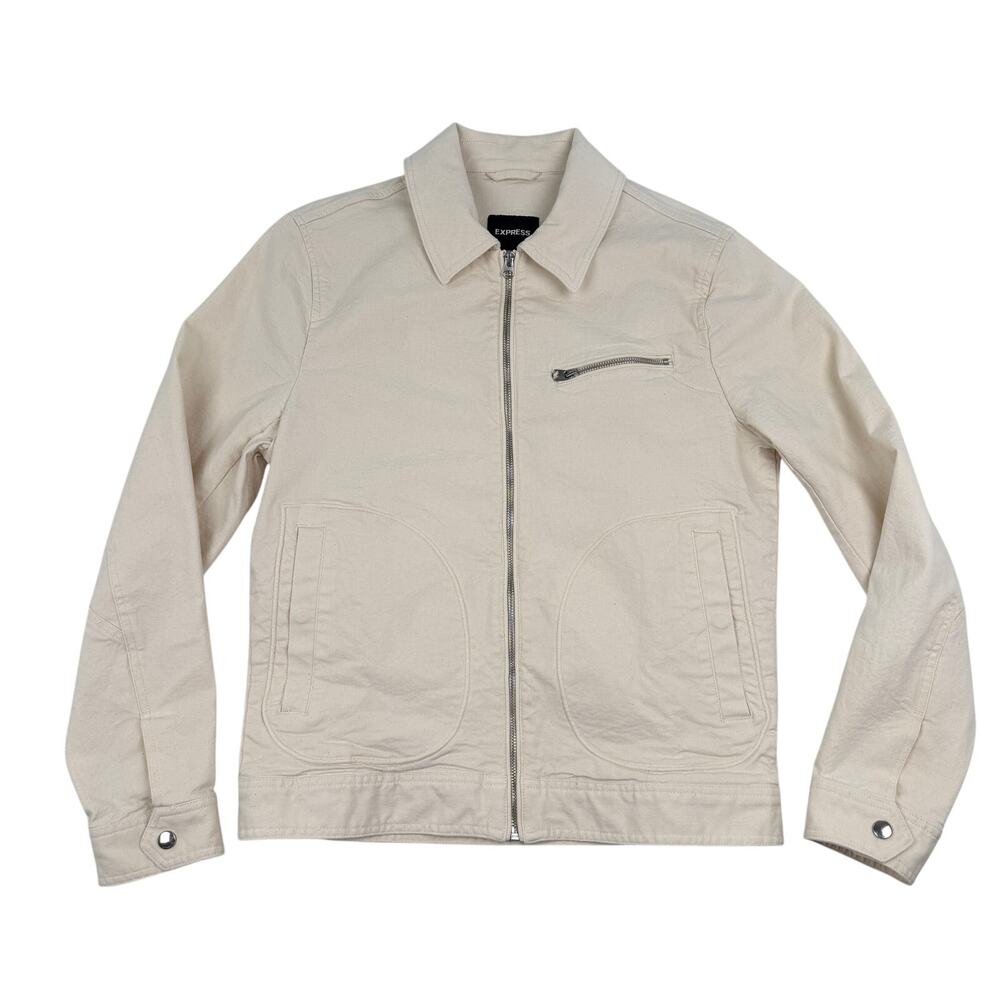 Express Canvas Jacket Zip Front Utility Minimalist Workwear Men's Small